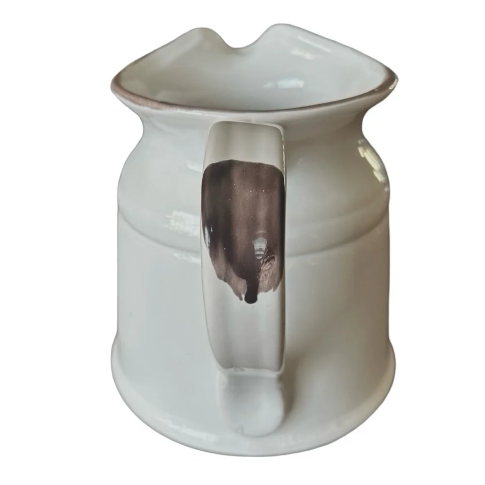 LA DOLCE VITA Ceramic Pitcher Jug 8” Turino Collection Ivory Speckled